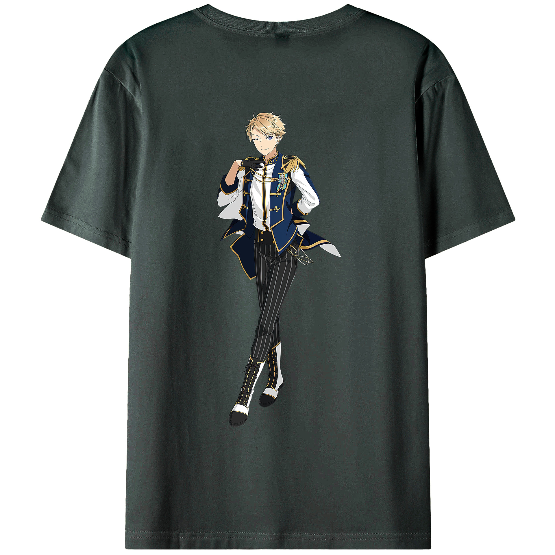 （画像用） あんさんぶるスターズ! Ensemble Stars 綿100％ メンズ半袖Tシャツ（バックプリント） 通気性